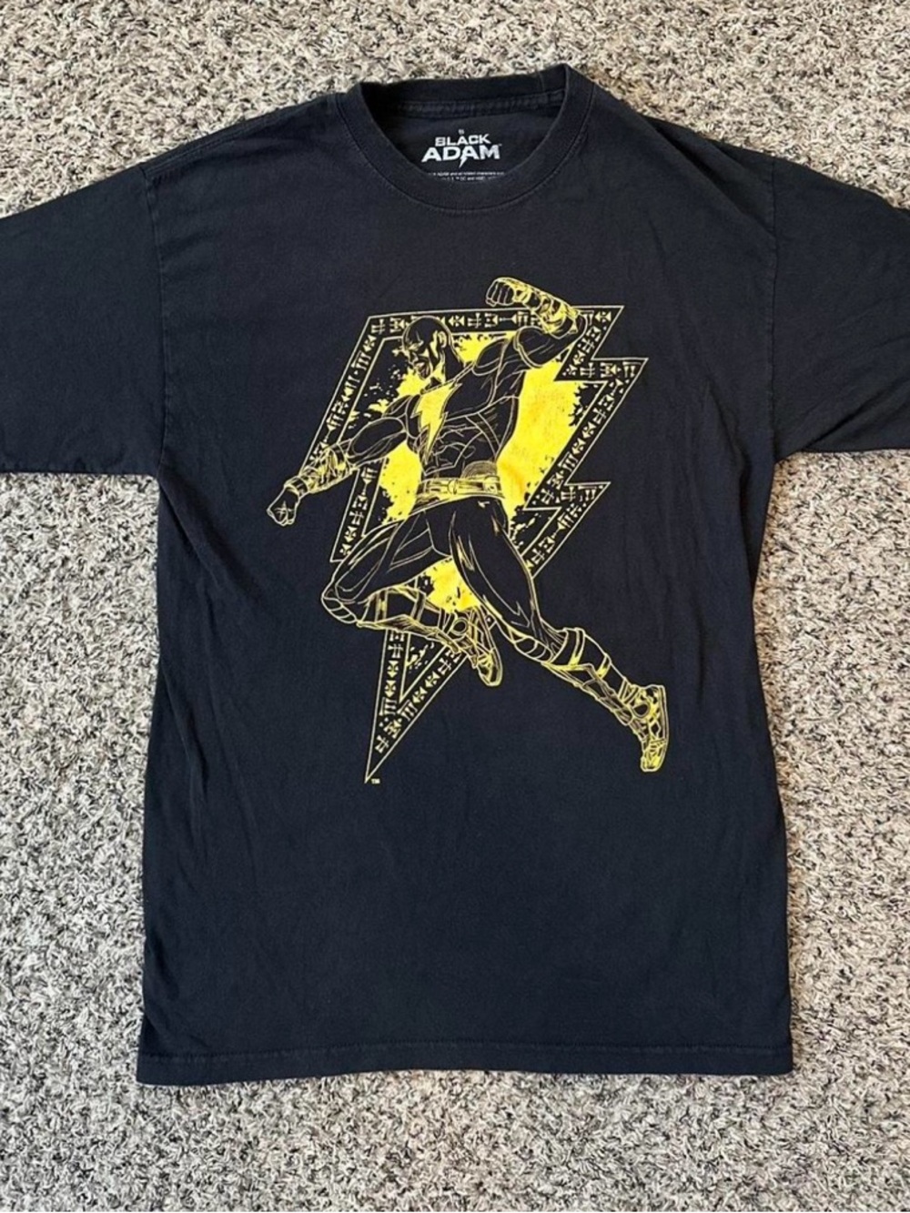 Black Adam Short Sleeve Tee - Black with Yellow Graphic